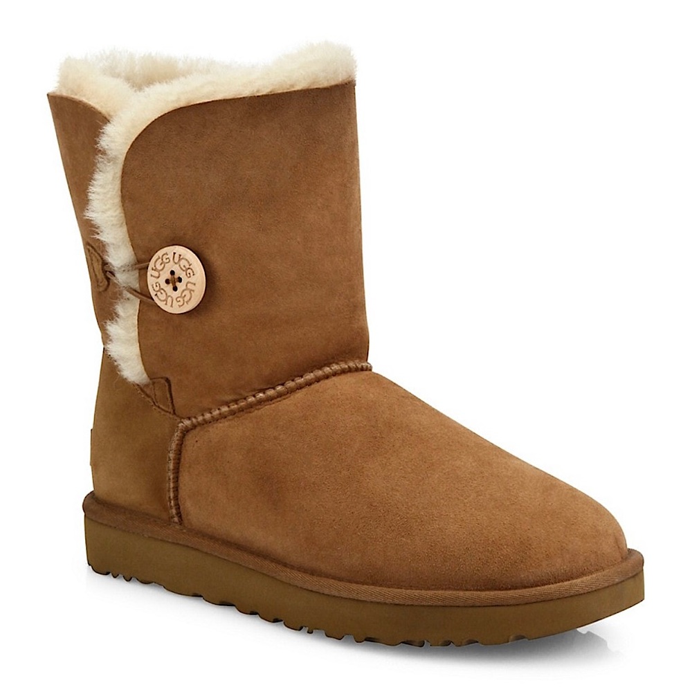 UGG Bailey Button II Sheepskin-Lined Suede Boots